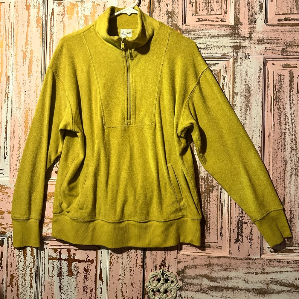 Aerie Mustard Yellow Half-Zip Sweatshirt